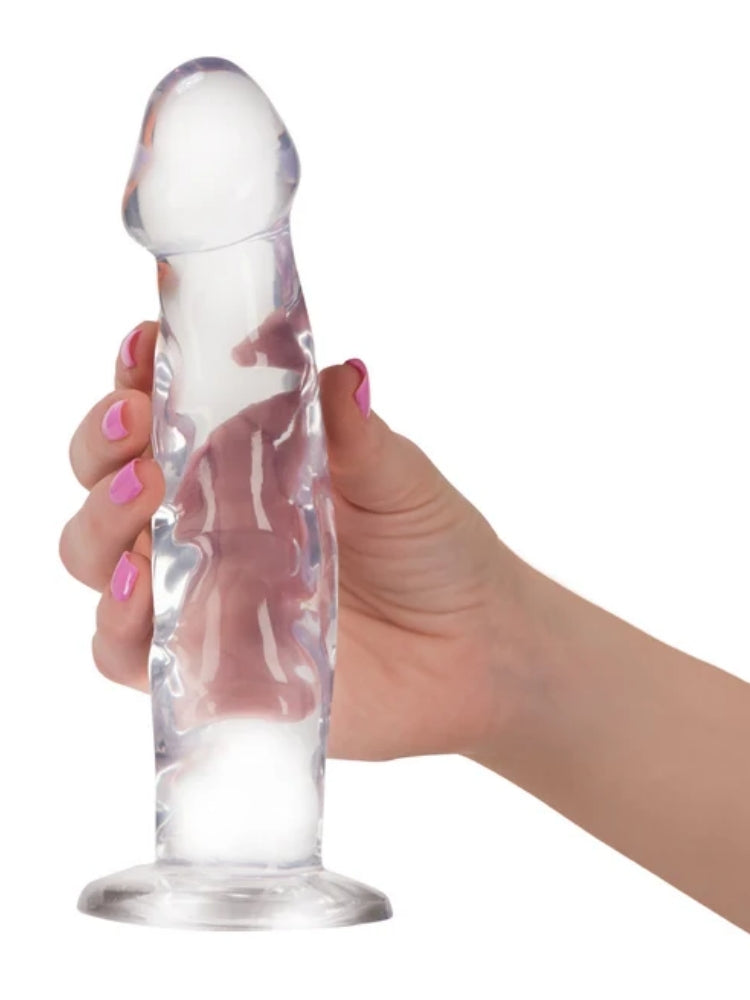 Pure Love® - Dildo with Ultra-Raised Ridges & Suction Cup - Clear - 7 In.