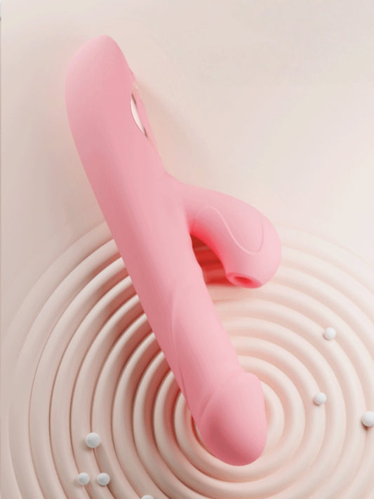 GALAKU Telescopic Suction Heated Vibrator / Pink