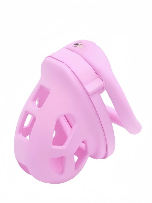 Chastity Cage with Embedded Lock Cylinder / Pink