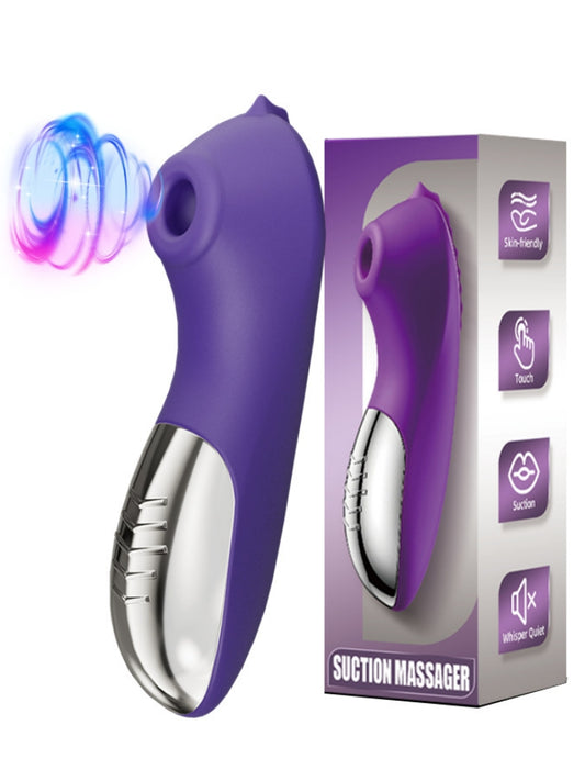 Seahorse Sucking & Vibrating Wand Massager - Red / Purple