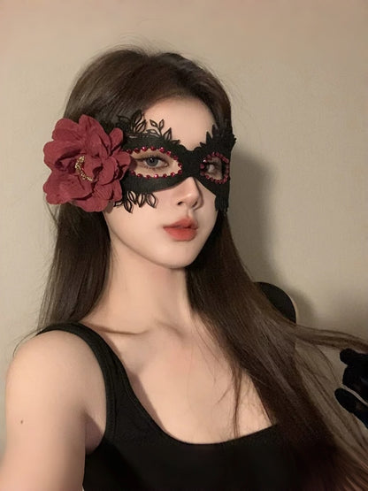 复古花朵派对面具