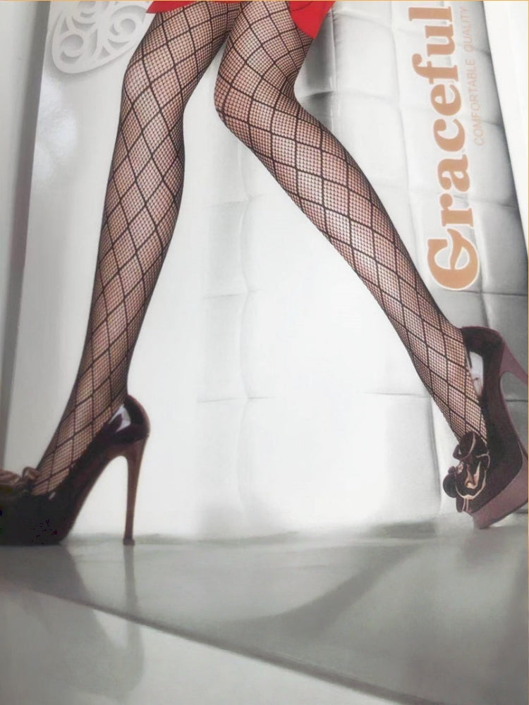 INS Style Delicate Diamond-Accent Fishnet Pantyhose #05100