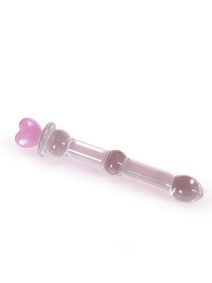 Love Wand Crystal Dildo with Anal Beads