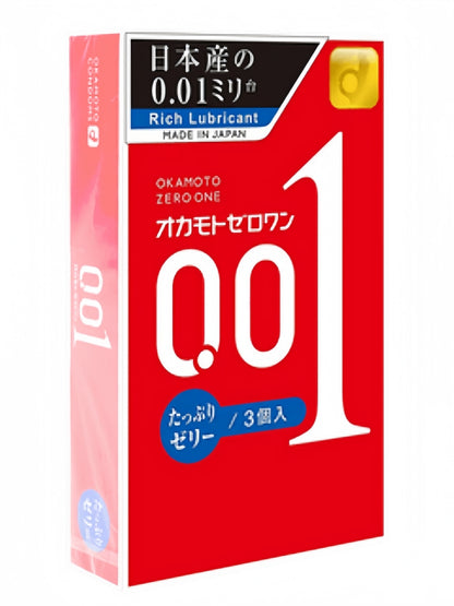 OKAMOTO 001 Rich Lubricant Ultra Thin Condom - 3 Pack
