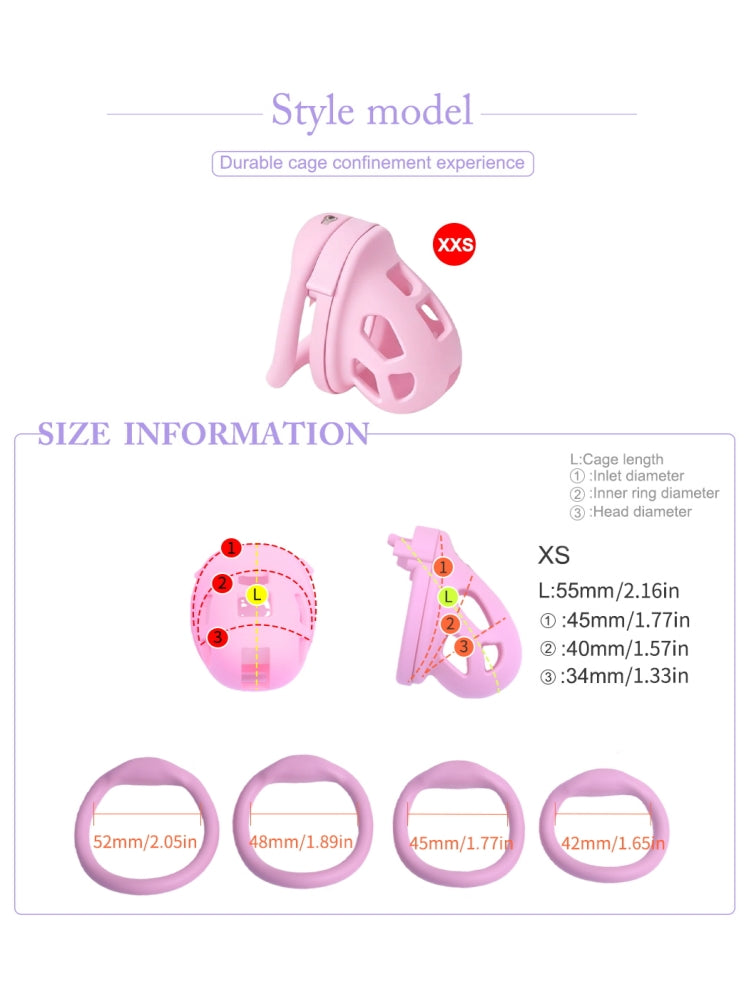 Chastity Cage with Embedded Lock Cylinder / Pink